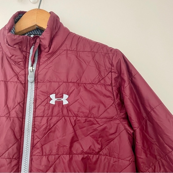 Under Armour UA Cold Gear Jacket Maroon Burgundy Youth Large - Picture 3 of 8